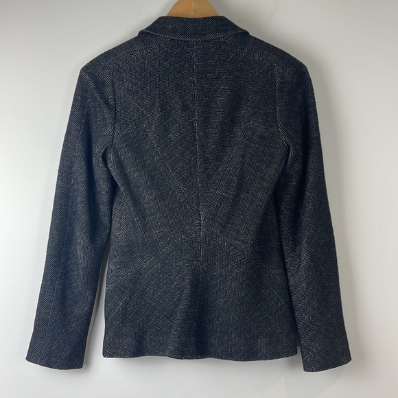 DIANE Von Furstenberg DvF Herringbone Tweed Jacket Georgica Grey Size 2 - Picture 10 of 16